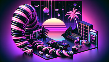 Licorice Twist Retro Synthwave, licorice, retro, cyberpunk, Digital Art, synthwave HD wallpaper