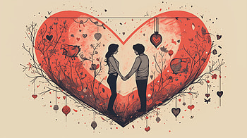 Valentine's Day Love Heart Couple, couple, heart, holiday, Valentine's Day HD wallpaper