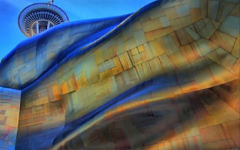 Waves, blue, architecture, sky, modern HD wallpaper