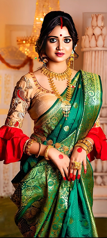 Beautiful girl, eye, beauty, saree HD phone wallpaper