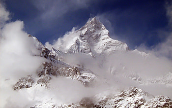 Nature, Mountains, Snow, Wind HD wallpaper