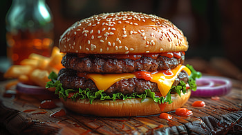 Mouthwatering Double Cheeseburger, burger, cheeseburger HD wallpaper