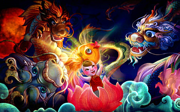 Baby and the dragon, baby, dragon, fantasy, magical HD wallpaper