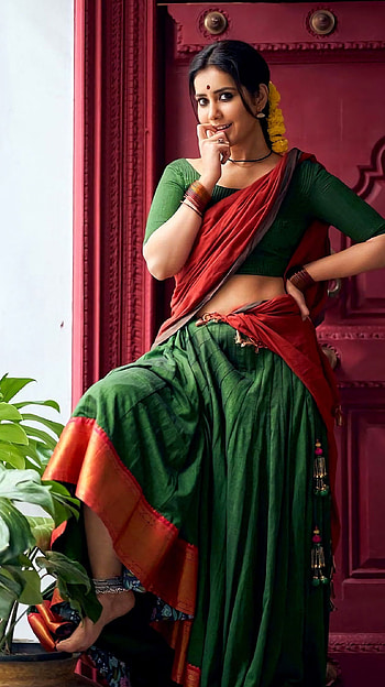 Rashi Khanna, saree beauty HD phone wallpaper