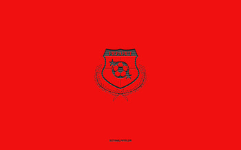 Panama national football team, red background, football team, emblem, CONCACAF, Panama, football, Panama national football team logo, North America HD wallpaper