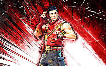 Crimson Scout, grunge art, Fortnite Battle Royale, Fortnite characters, Crimson Scout Skin, red abstract rays, Fortnite, Crimson Scout Fortnite HD wallpaper