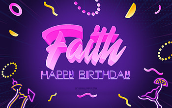 Happy Birtay Faith, , Purple Party Background, Faith, creative art, Happy Faith birtay, Faith name, Faith Birtay, Birtay Party Background HD wallpaper