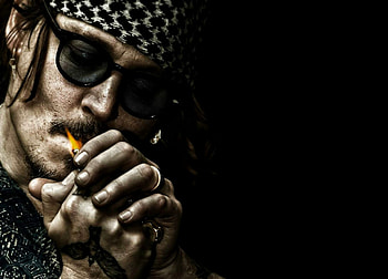 Johnny Depp, black, graphy, man, tattoo, hand, martin huch, sunglasses, actor HD wallpaper