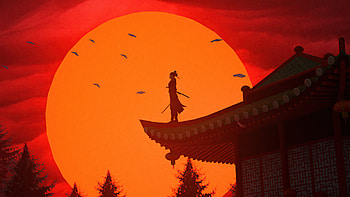 Samurai Evening , samurai, sword, warrior, sunset, artist, artwork, digital-art, artstation HD wallpaper