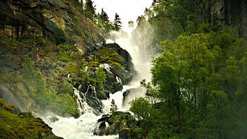 Waterfall, trees, amazing, water HD wallpaper