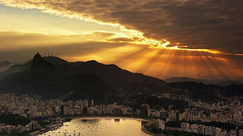 Stunning sunset, Rio de Janeiro, Natural wonders, Captivating beauty HD wallpaper