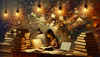Enchanted Study Session - Student Immersed in Books, Student, Study, book, reading, library HD wallpaper