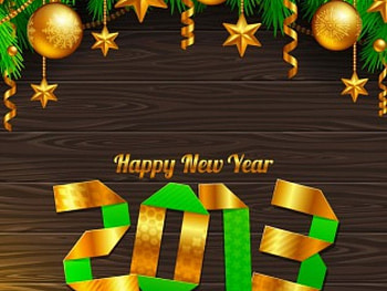Happy new year, golden, mood, balls, beautiful, stars, nice, decoration, holiday, pretty, lovely, new year HD wallpaper