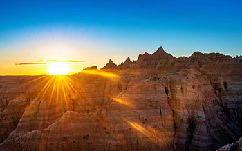 Sunrise in the Badlands, Utah, sky, rocks, sun, morning, usa HD wallpaper