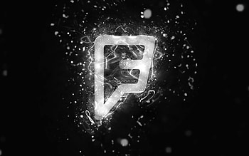Foursquare white logo, , white neon lights, creative, black abstract background, Foursquare logo, social network, Foursquare HD wallpaper