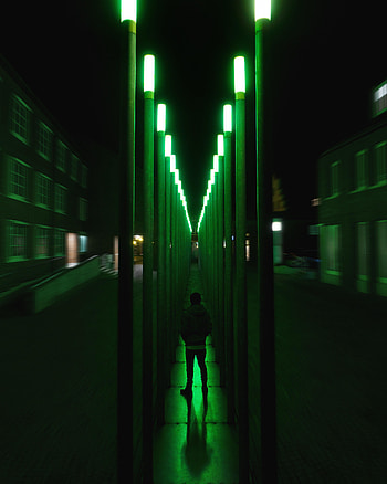 Dark, Silhouette, Neon, Backlight, Illumination, Illusion HD phone wallpaper