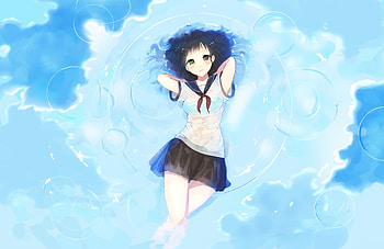 Girl in a school uniform, uniform, Girl, anime, lay HD wallpaper