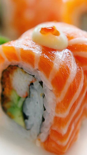 Close-up of rice sushi, Japanese cuisine, and Sony Xperia , Delicious HD phone wallpaper