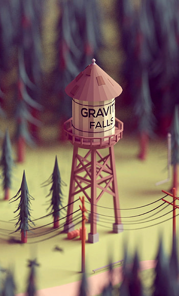 Gravity Falls Animation, Tower in the forest, 6 Plus , Mystical ambiance HD phone wallpaper