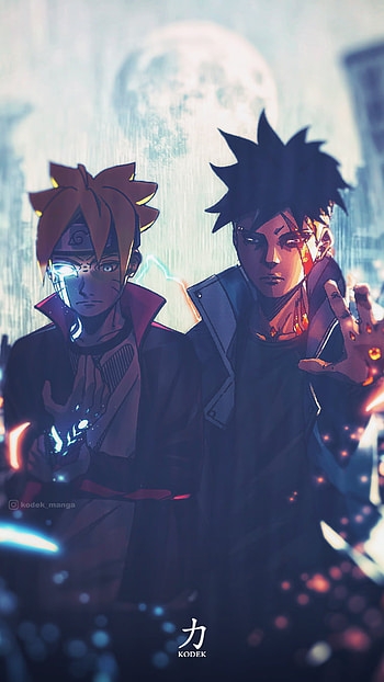 Boruto and Kawaki, electric blue, sakura, rasengan, animeworld, uchika, cloud, minato, doraemon, manga, hunterxhunter, anime, tsunade HD phone wallpaper