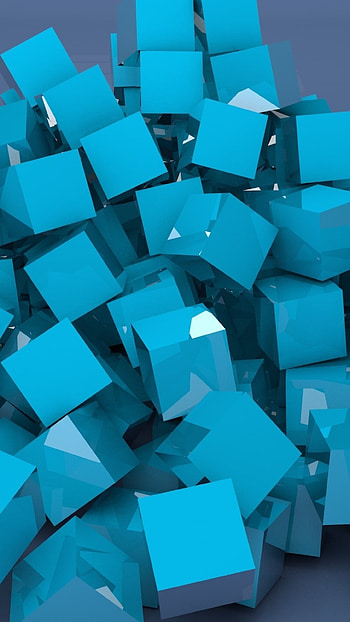 blocks, lots, color, metallic blue HD phone wallpaper