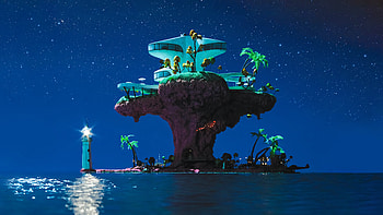 Gorillaz, Plastic Beach, Nocturnal vibes, Mesmerizing visuals HD wallpaper