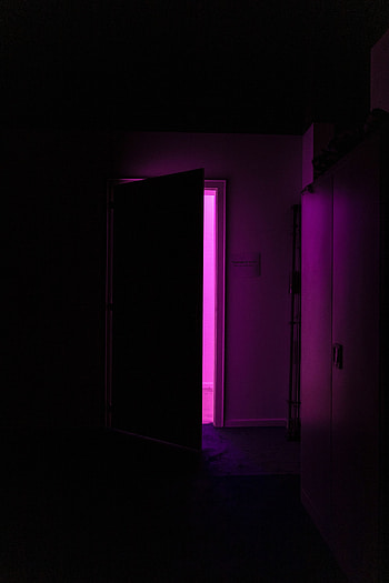 Violet, Dark, Shine, Light, Premises, Room, Purple, Door HD phone wallpaper