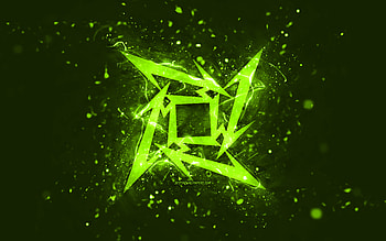 Metallica lime logo, , lime neon lights, creative, lime abstract background, Metallica logo, music stars, Metallica HD wallpaper