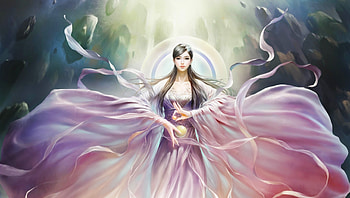 Fantasy Girl, Veils, Girl, Female, Pretty, Pink HD wallpaper