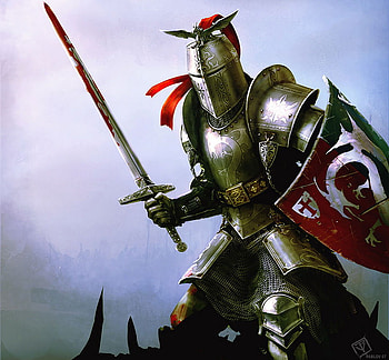 Knight, sword, abstract, fantasy, battle, blood HD wallpaper