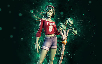 Lyra, , turquoise neon lights, Fortnite Battle Royale, Fortnite characters, Lyra Skin, Fortnite, Lyra Fortnite HD wallpaper