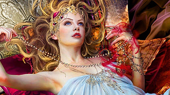 Daydreamer, dreaming, fantsy, woman, beads HD wallpaper