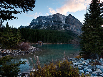 tranqillity, lakes, cottage, mountains, beautful HD wallpaper