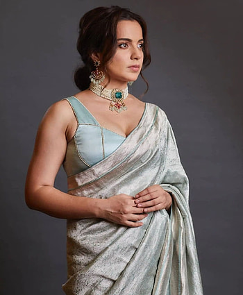 Kangana Ranaut, eye, saree beauty, Bollywood actress HD phone wallpaper