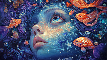Dreamy Fantasy: Artistic Fish Girl, artistic, fish, fantasy, girl, dream HD wallpaper