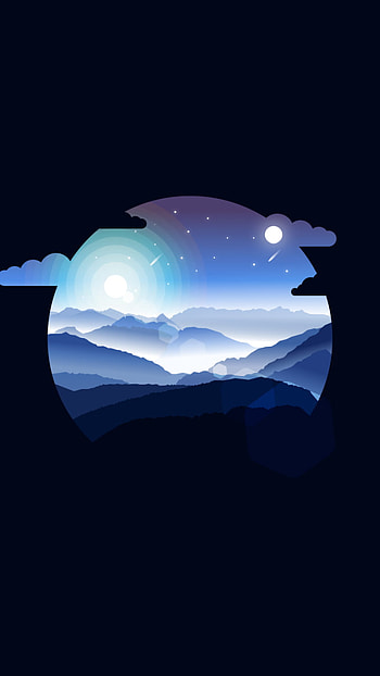 mountain, artistic, minimalist HD phone wallpaper