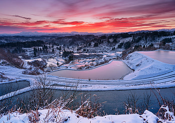 Winter Sunset, Cloud, Winter, Sunset, snow HD wallpaper
