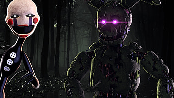 Springtrap and the Puppet, Springtrap (Five Nights at Freddy's), Puppet (Five Nights at Freddy's), video game, Five Nights at Freddy's HD wallpaper