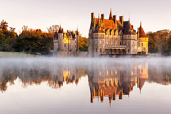 Azay le Rideau Castle, France, castle, france, reflection, lake HD wallpaper