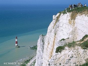 Beachy-Head-Lighthouse-Eastbourne-East-Sussex-England, lighthouse, sussex, beach, england HD wallpaper