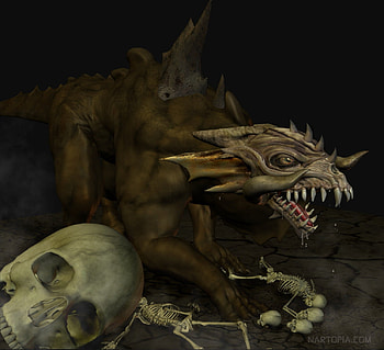 Scarr, dragon, monster, fantasy, demon HD wallpaper