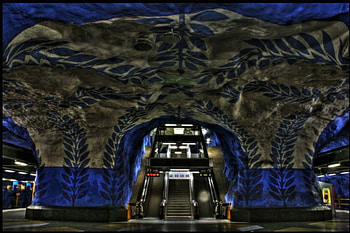 The Blue Line, blue, subway, stockholm, graphy, art, r, sweden, metro HD wallpaper