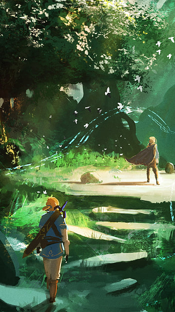 The Legend of Zelda: Breath of the Wild — Link & Zelda , Link, Princess Zelda, video game, The Legend of Zelda: Breath of the Wild, The Legend of Zelda HD phone wallpaper