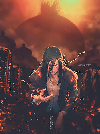 Eren Yeager, sky, art HD phone wallpaper