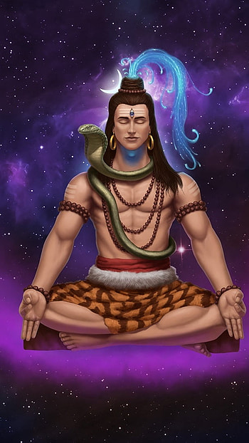 Lord Shiva Live, Neon Background HD phone wallpaper