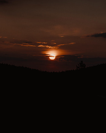 Nature, Sunset, Sun, Twilight, Dark, Dusk, Evening HD phone wallpaper
