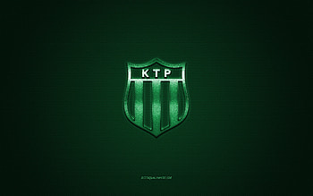 KTP, Finnish football club, green white logo, green white carbon fiber background, Veikkausliiga, football, Kotka, Finland, KTP logo, Kotkan Tyovaen Palloilijat HD wallpaper