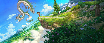 Haku's Cloudflight — Spirited Away (Studio Ghibli ), Anime, Studio Ghibli, Spirited Away, dragon HD wallpaper