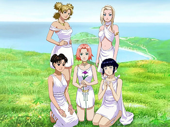 Girls, white dress, anime, green, cute, grass, girl HD wallpaper