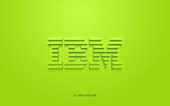 IBM 3d logo, Lime background, IBM emblem, IBM Lime logo, IBM, brands, IBM logo HD wallpaper